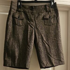 Ann Taylor Loft Women's Stylish Brown Wool Blend Shorts Size 4